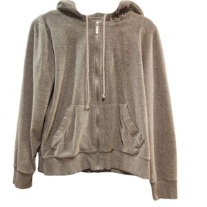 Michael Kors Zip Hoodie | Cool-Girl Gray | Subtle Logo Flex